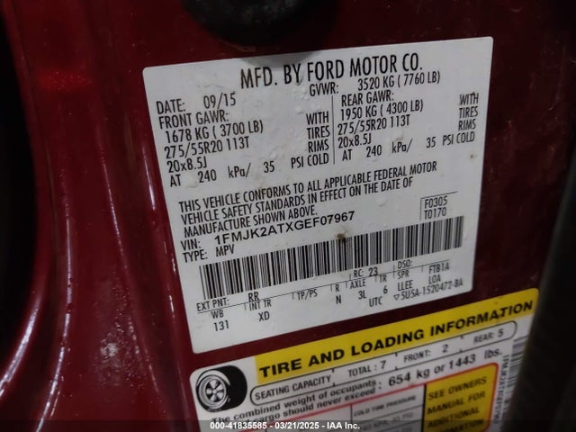 1FMJK2ATXGEF07967 Ford gtdi
