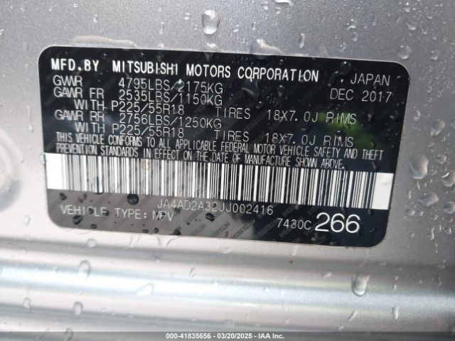 JA4AD2A32JJ002416 Mitsubishi Outlander Es