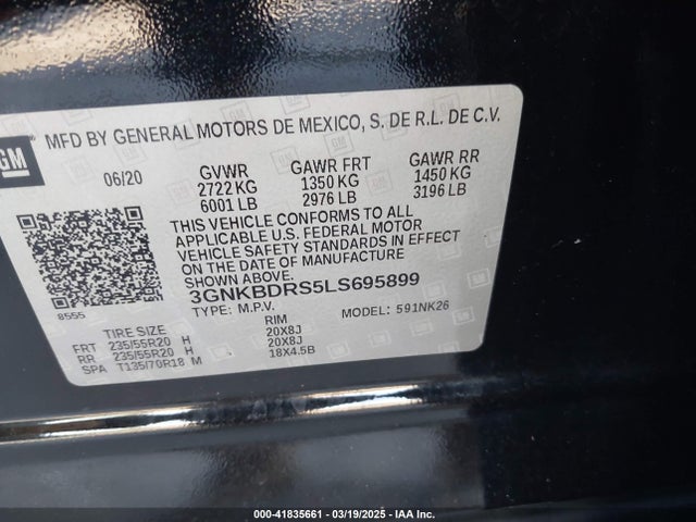 3GNKBDRS5LS695899 Chevrolet Blazer Fwd 3lt