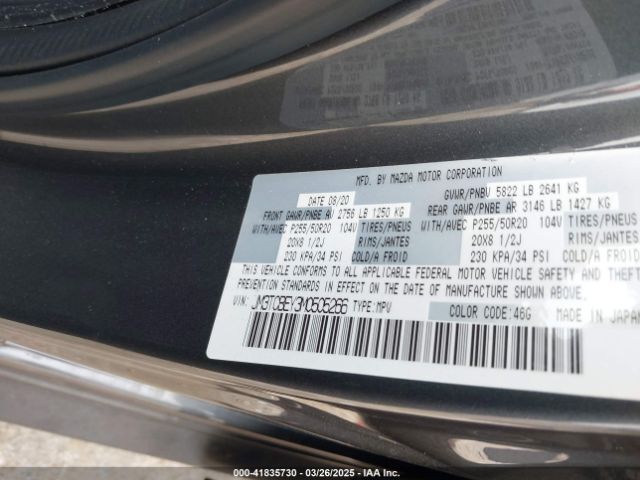 JM3TCBEY3M0505266 Mazda Cx-9 Signature