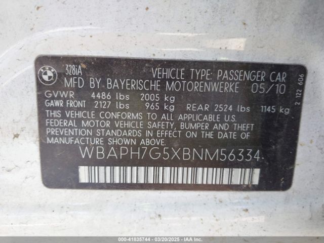 2011 BMW 328I WBAPH7G5XBNM56334 Photo 8
