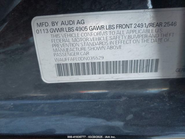 2013 AUDI A4 WAUFFAFL0DN035529 Photo 8
