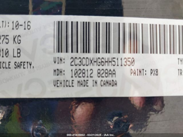 2C3CDXHG6HH511350 Dodge Charger Sxt Rwd