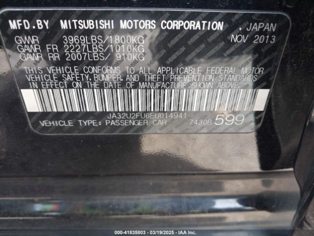 2014 MITSUBISHI LANCER JA32U2FU6EU014941 Photo 8