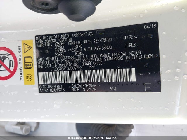 Lexus 2gr-fxs,6jm+2fm 2018 JTJDGKCA1J2002792 Image 9