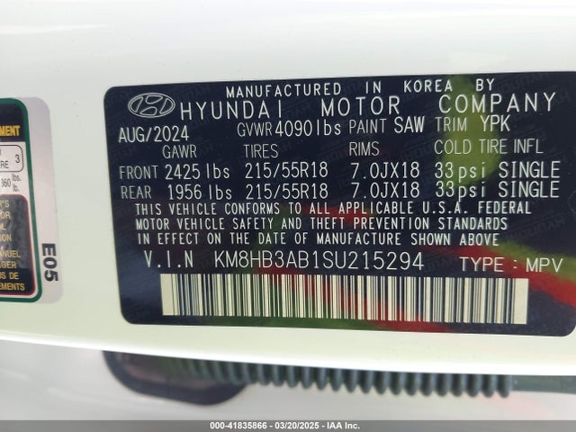Hyundai Kona Sel 2025 KM8HB3AB1SU215294 Image 9