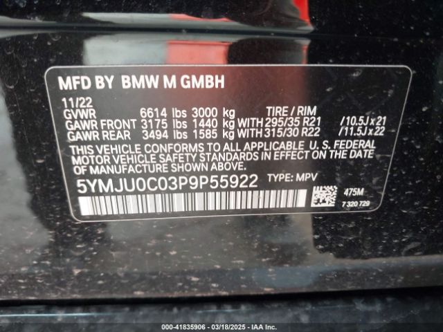2023 BMW X5 M 5YMJU0C03P9P55922 Photo 8