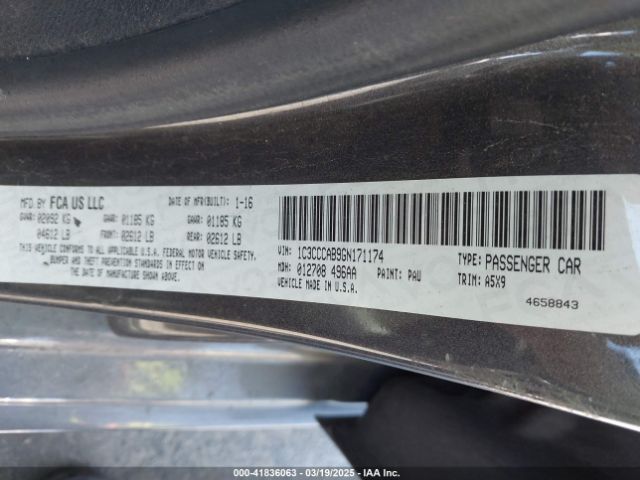 1C3CCCAB9GN171174 Chrysler 200 Limited