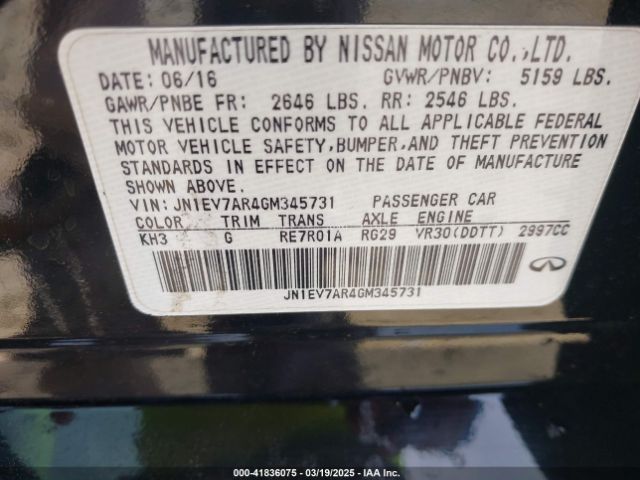 JN1EV7AR4GM345731 Infiniti Q50 3.0t Premium
