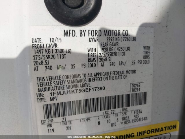 1FMJU1KT5GEF17390 Ford Expedition Limited