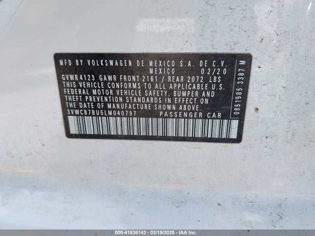 3VWCB7BU5LM040797 Volkswagen Jetta 1.4t R-line/1.4t S/1.4t Se