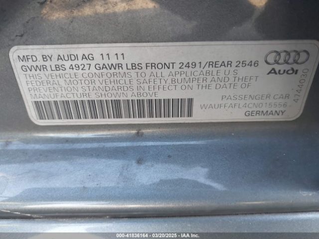 2012 AUDI A4 WAUFFAFL4CN015556 Photo 8