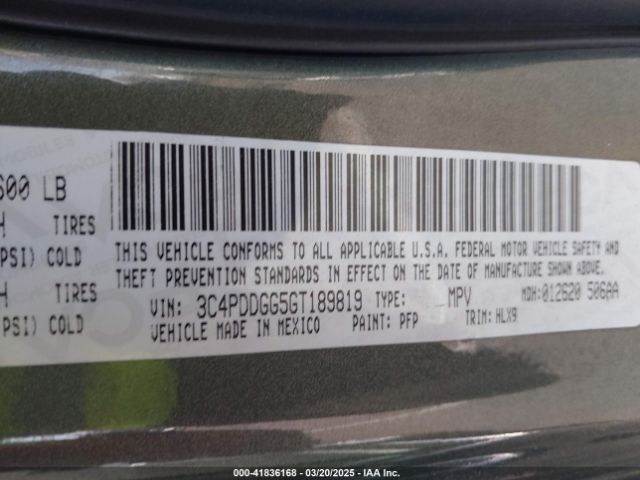 3C4PDDGG5GT189819 Dodge Journey Crossroad Plus