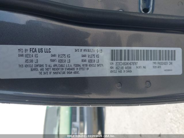 2019 DODGE CHARGER 2C3CDXBG0KH678707 Photo 8