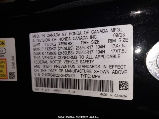 2024 HONDA CR-V 2HKRS4H28RH425092 Photo 8