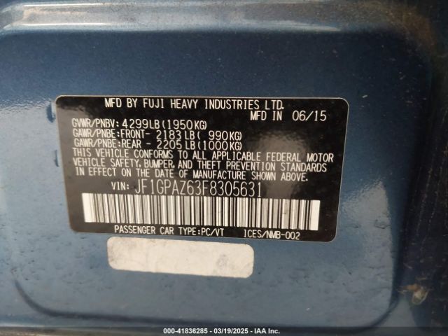 JF1GPAZ63F8305631 Subaru Impreza 2.0i Sport Limited