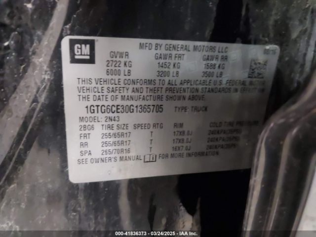 1GTG6CE30G1365705 GMC CANYON SLE