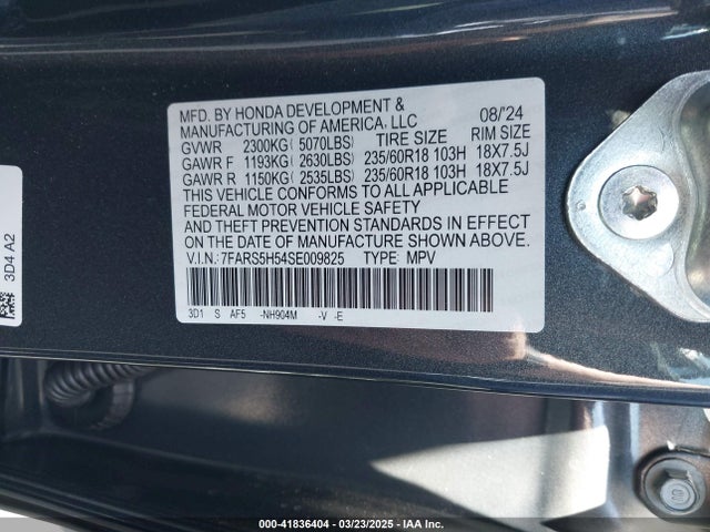 7FARS5H54SE009825 Honda Cr-v Hybrid Sport