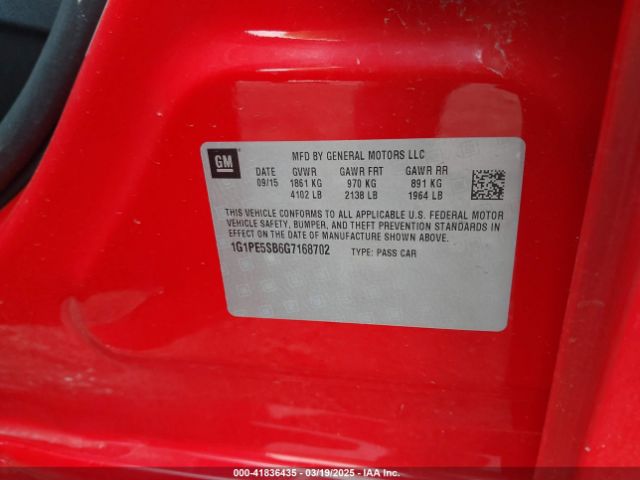 1G1PE5SB6G7168702 Chevrolet Cruze Limited 1lt Auto