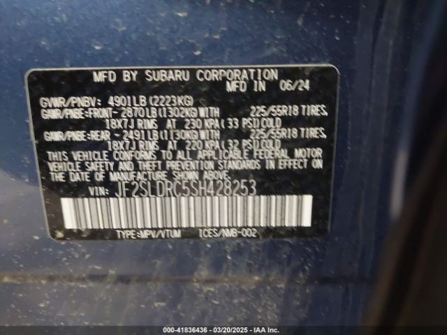 JF2SLDRC5SH428253 Subaru Forester Limited