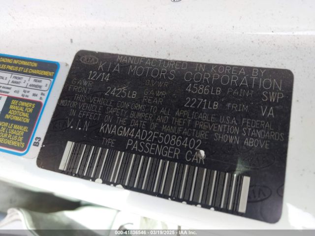 KNAGM4AD2F5086402 KIA OPTIMA HYBRID
