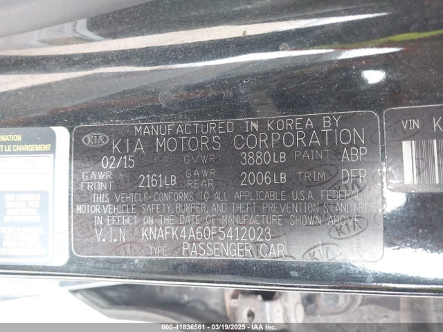 KIA FORTE LX 2015 KNAFK4A60F5412023 Image 9