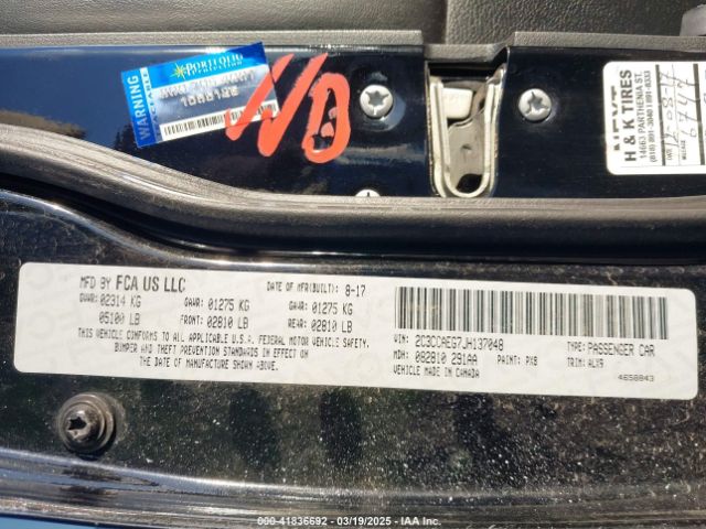 2C3CCAEG7JH137048 Chrysler 300 Limited