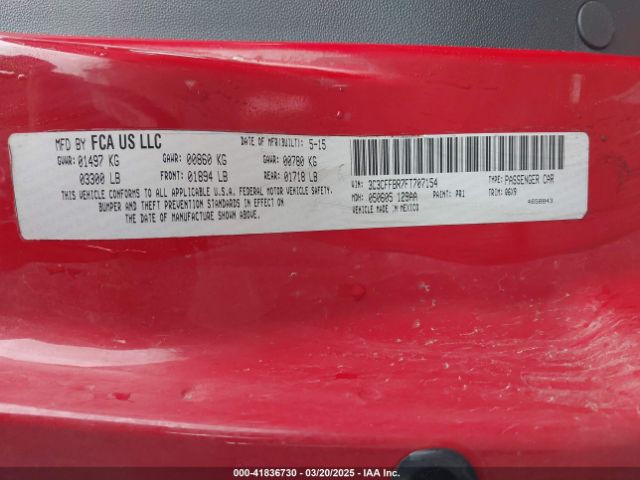 2015 FIAT 500 3C3CFFBR7FT707154 Photo 8