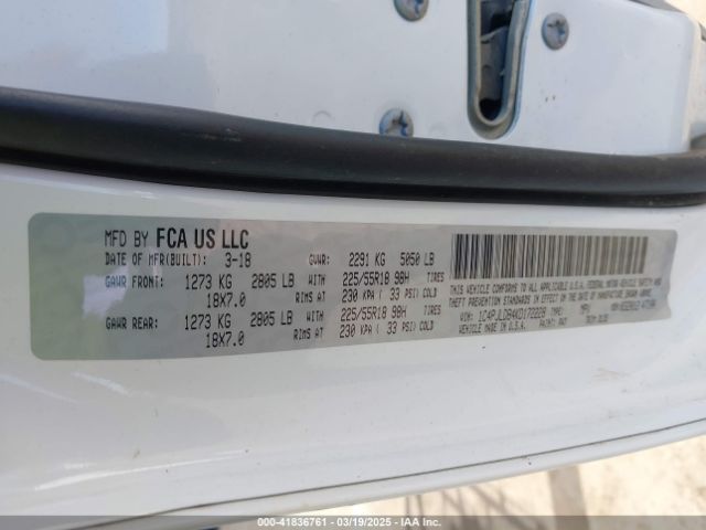1C4PJLDB4KD172228 Jeep Cherokee Limited Fwd