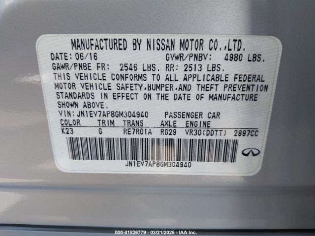 JN1EV7AP8GM304940 Infiniti Q50 3.0t Premium