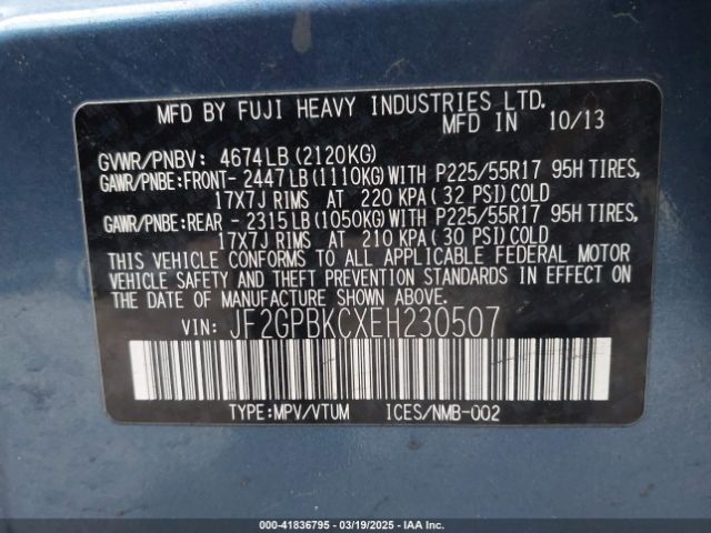 JF2GPBKCXEH230507 Subaru Xv Crosstrek Hybrid 2.0i Touring