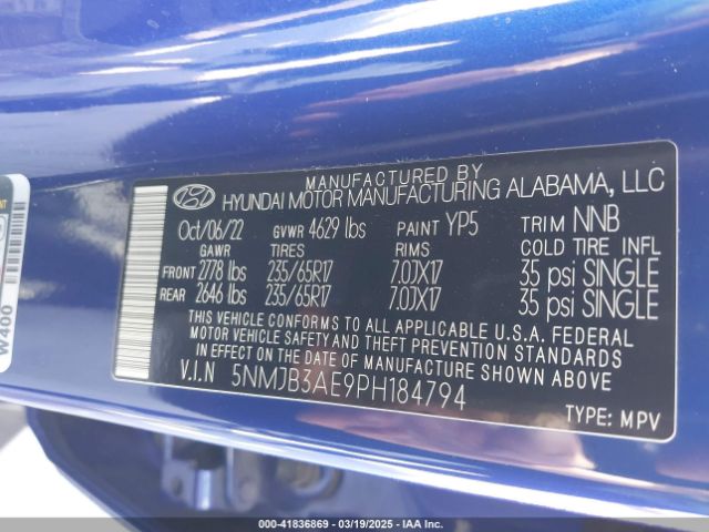 2023 HYUNDAI TUCSON 5NMJB3AE9PH184794 Photo 8