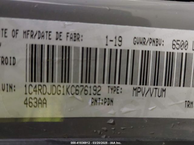 2019 DODGE DURANGO 1C4RDJDG1KC676192 Photo 8