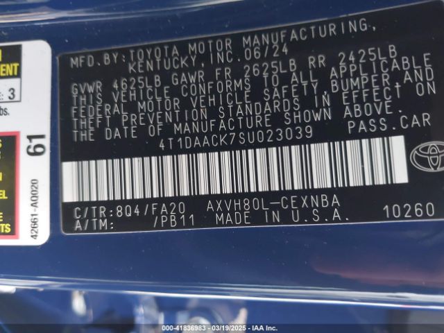 4T1DAACK7SU023039 Toyota CAMRY LE