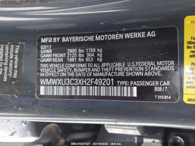 WMWXU3C3XH2F49201 Mini Hardtop Cooper S