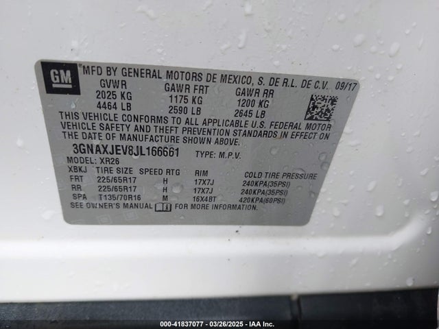 Chevrolet EQUINOX LT 2018 3GNAXJEV8JL166661 Image 9