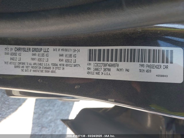 Chrysler 200 LX 2015 1C3CCCFB0FN600970 Image 9