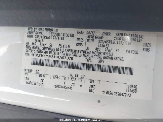 1FMZK1YM8HKA97376 Ford Transit-150 Xlt