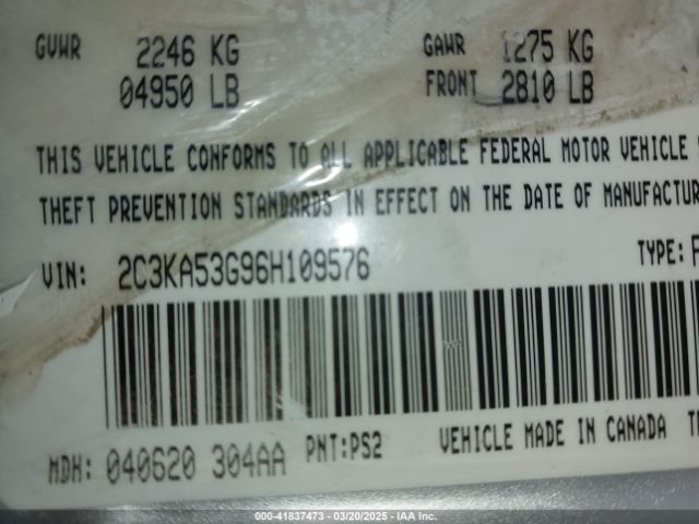 2006 CHRYSLER 300 2C3KA53G96H109576 Photo 8
