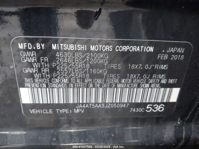2018 MITSUBISHI ECLIPSE CROSS JA4AT5AA3JZ050947 Photo 8