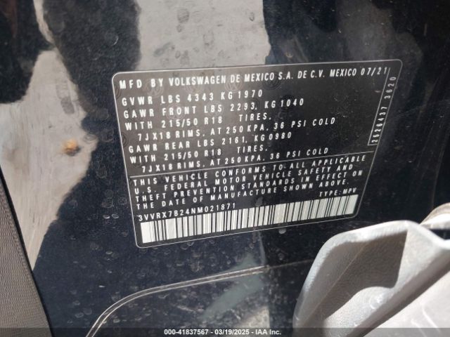 3VVRX7B24NM021871 Volkswagen Taos 1.5t Se