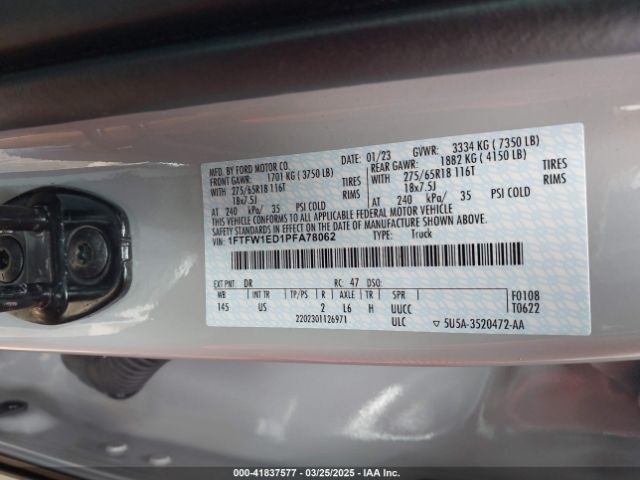 1FTFW1ED1PFA78062 Ford F-150 Xlt