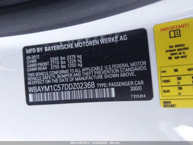 2013 BMW 650I WBAYM1C57DDZ02368 Photo 8