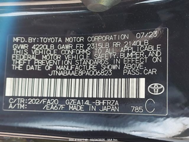 JTNABAAE8PA006823 Toyota Gr Corolla Core