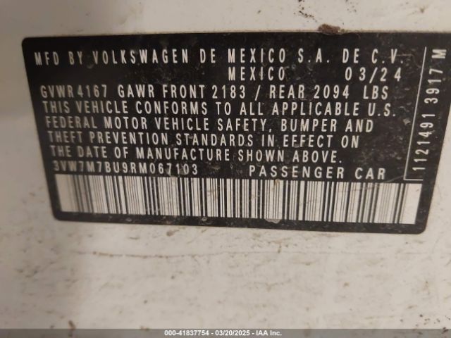 3VW7M7BU9RM067103 Volkswagen Jetta 1.5t Se