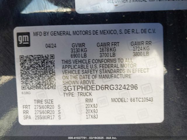 3GTPHDED6RG324296 GMC Sierra 1500 2wd  Short Box Slt