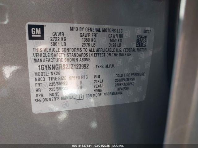 2018 CADILLAC XT5 1GYKNGRS2JZ123992 Photo 8