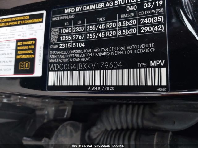 WDC0G4JBXKV179604 Mercedes-Benz GLC 300