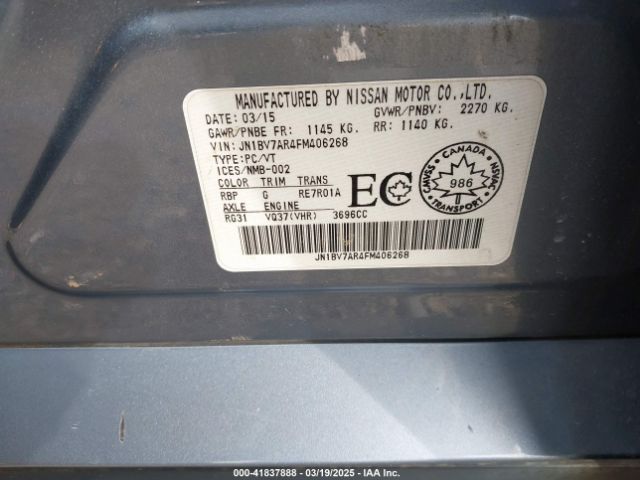 JN1BV7AR4FM406268 Infiniti Q50 Premium/sport