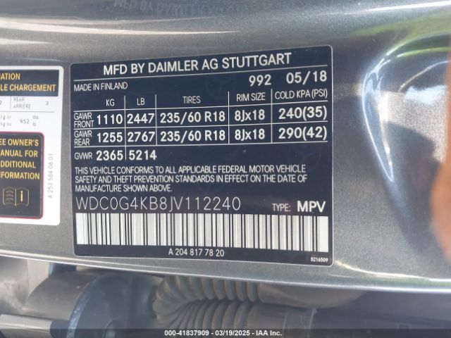 2018 MERCEDES-BENZ GLC 300 WDC0G4KB8JV112240 Photo 8